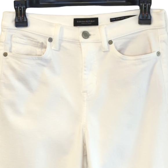 Banana Republic White High Rise Wide Leg Crop Premium Denim Size 26 - Picture 4 of 14
